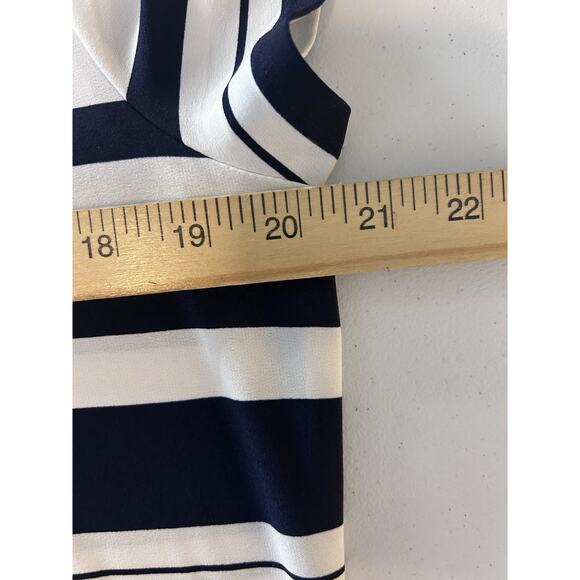 Chico's Blue White Striped Knit Maxi Dress -‎ Size 2 - Picture 10 of 13